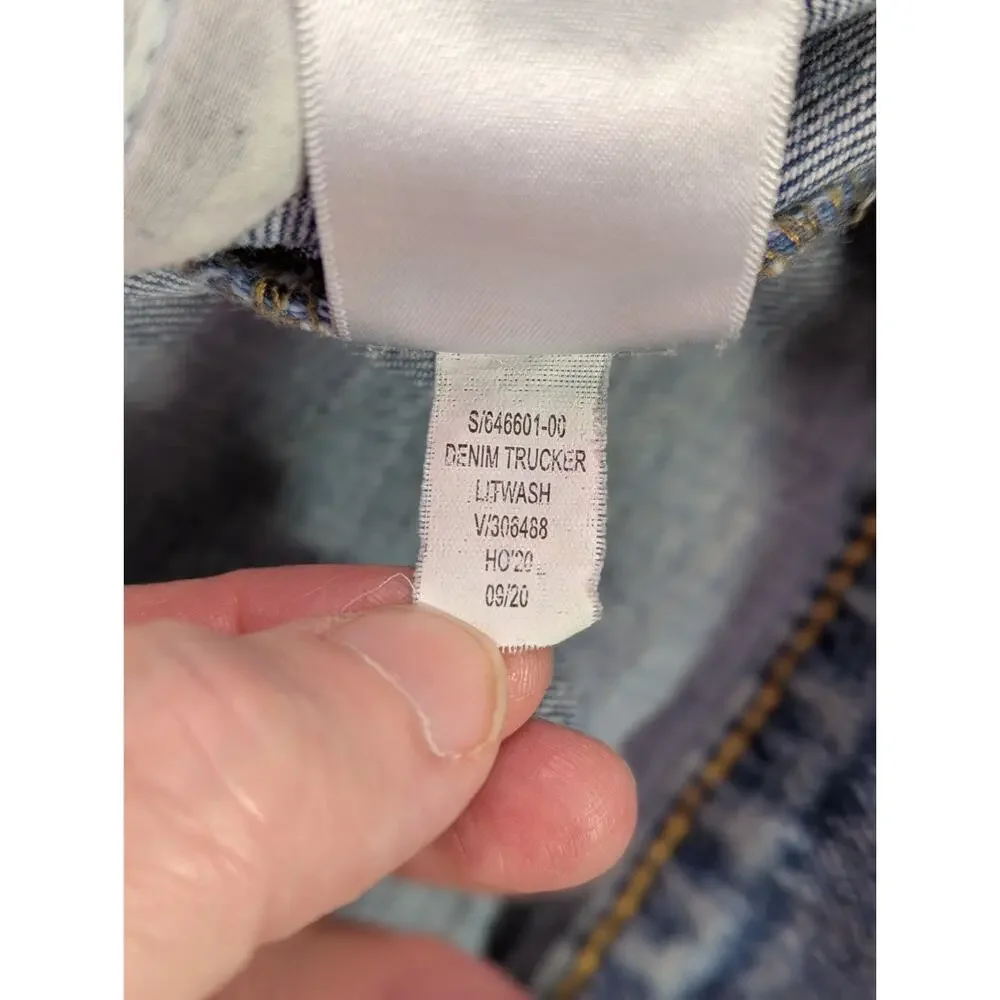 Old Navy Kids XL 14-16 Plus Denim Trucker Jacket Medium Wash Stretch EUC